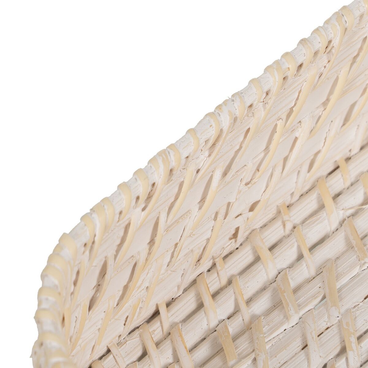 Bricka Vit Bambu Rattan 45 x 34 x 13 cm (2 antal)